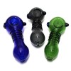 4.5'' Cone Shape Ribbed Design Colorful Heavy Duty Glass Hand Pipe 