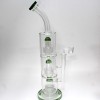 18'' Flat Bottom Triple Diamond Cut Design Percolator Heavy Water Pipe With 14 MM Male Banger 