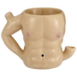 Roast and Toast Mug Six Pack Abs   Fancy Design Cup With Hand Pipe