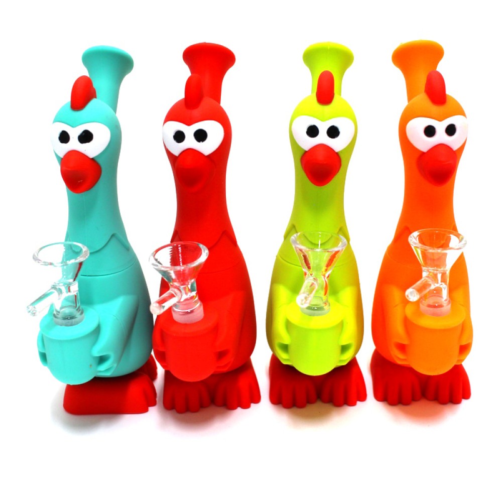 7" Silicone Screaming  Design Chicken Water Pipe