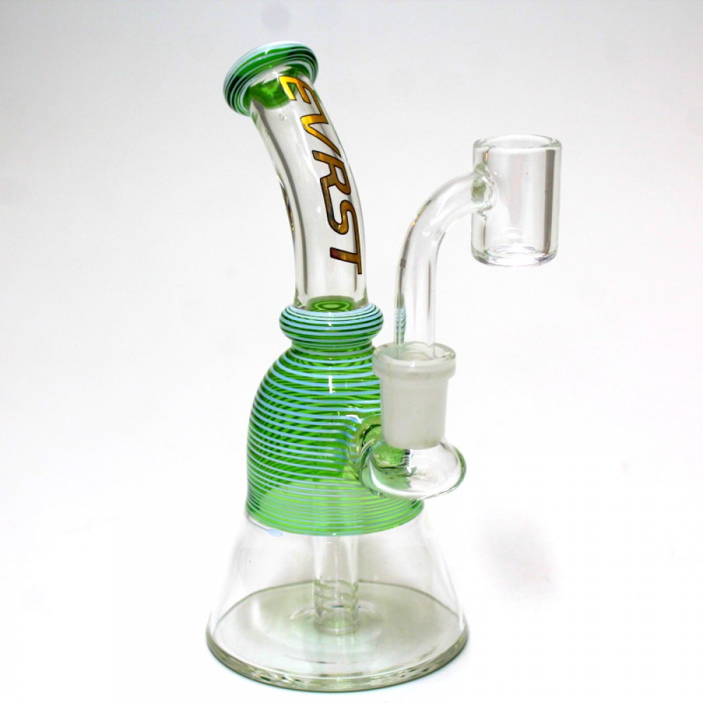 6" Evrst Swirl  Color Dab Rig Water Pipe with 14mm Male Banger