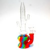 9" Silicon With Glass Cactus Design Water Pipe with Bowl