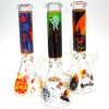 14'' Glow in The Dark Halloween Design Beaker Picture Art Heavy Duty Water Pipe G-G 