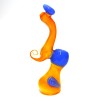 8" Tube Color Leaf Design Bubbler Large