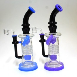 11" Recycle Design Percolator Water Pipe With 14mm Male Banger