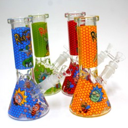 10'' Beaker Decal Design Colorful Water Pipe With 14 MM Male Bowl G-G