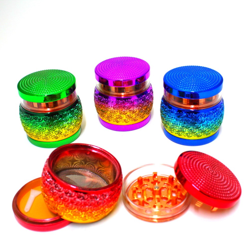 4 Part  Unique Jar Shape Design Grinder 63mm