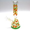 10'' Beaker Decal Art Fruit Design Water Pipe With 14 MM Male Bowl Glass On Glass 