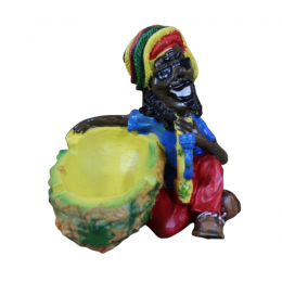 Rasta  Color Ashtray With Man  Holding Ashtray 