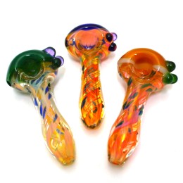 4." Gold Fumed Heavy Duty Multi Tube Color Glass