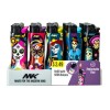 MK Lighter 9G Soft Flame Flint Strike Refillable La Catrina Design Lighter 50Pcs Per Pack