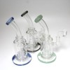 9'' Diamond Cut Design Percolator Curve  Dab Rig Water Pipe With 14 MM Male Banger 