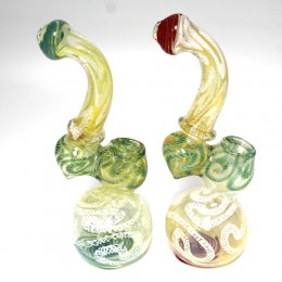 8.5'' Swirl Color Heavy Duty Glass Bubbler Large Size 