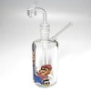 6'' Decal Bottle Shape Design Dab Rig Bubbler With 14 MM Male Banger 