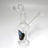 6'' Decal Design Dab Rig Bubbler With 14 MM Male Banger 