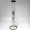 16.5''  Flat Bottom Straight Double Tree Percolator Water Pipe G-G 