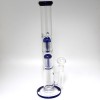 16.5''  Flat Bottom Straight Double Tree Percolator Water Pipe G-G 