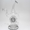 11.5'' Flat Bottom Double Recycle Design With 4 Holes Dab Rig Water Pipe14 MM Male Banger 