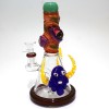 9'' Beaker Base With 3 Horns 3 Eyes Decorated Water Pipe G-G 