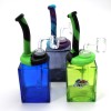 7.5'' Glass  Square Shape With Silicone Top Dab Rig Water Pipe With 14 MM Male Banger