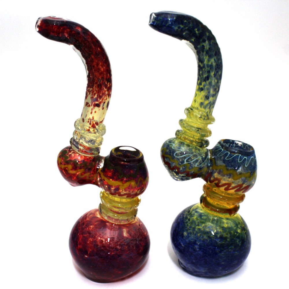 9'' Rasta Art With Blue /Purple Color Sherlock Style Bubbler Large Size 