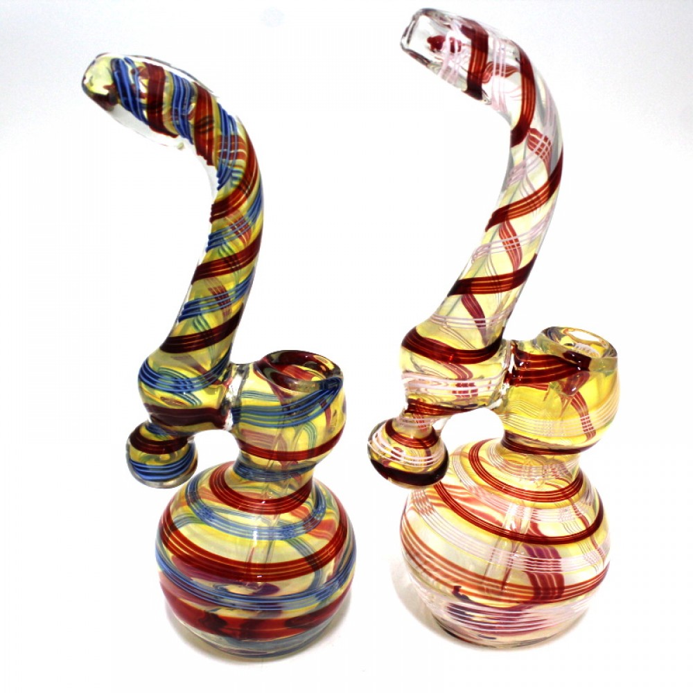 8.5'' Multi Swirl Color Sherlock Style Bubbler Large Size 