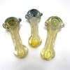 4.5'' Silver Fumed Bubble Art Design Heavy Duty Glass Hand Pipe 