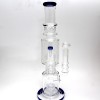 17''  Heavy Double Diamond Cut Design Percolator Water Pipe With 18 MM Male Bowl 