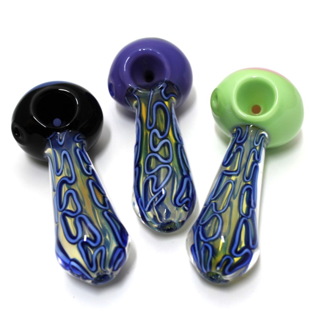 4'' USA Color Double Tube Head Heavy Duty Glass Hand Pipe 