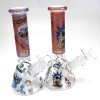 8'' Beaker With Full Decal Design Water Pipe With 14 MM Male Bowl G-G 