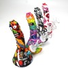 6'' Silicone Printed Multi Color Water Pipe with 14 MM  Glass Bowl 