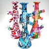 11'' Silicone Gun Shape Printed  Multi Color Water Pipe With 14 MM Male Bowl