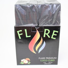 Flare Premium  Charcoal Coco Cubes 2kg  144 Pc  Large  25 mm