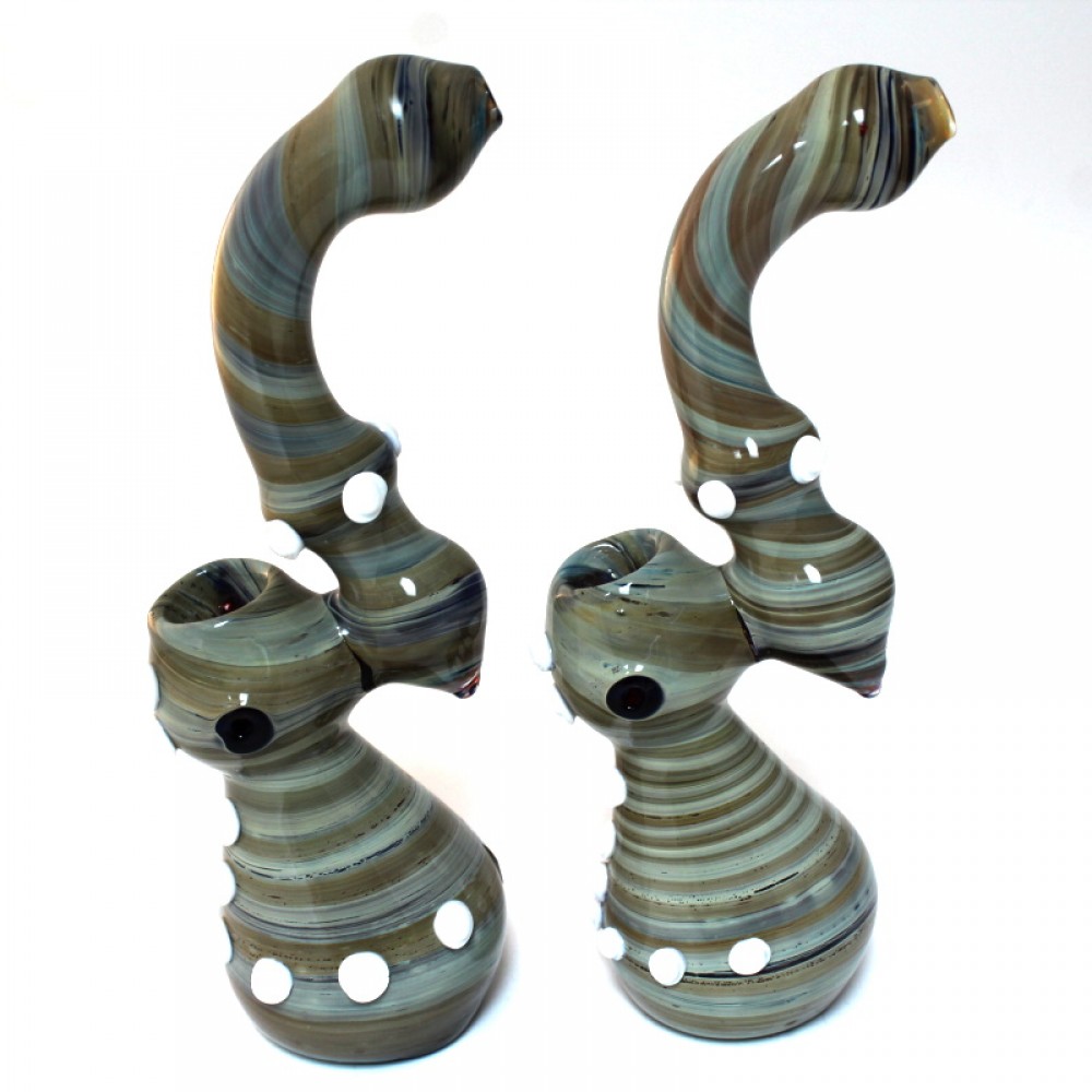 8.5'' White Dot Design Heavy Duty Bubbler Large Size 