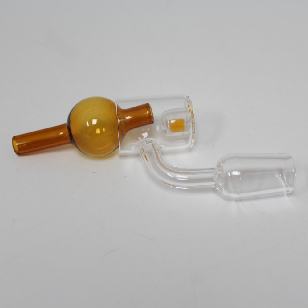 New 90 Degrees Quartz Banger 18 MM Male With Ball Carb Cap