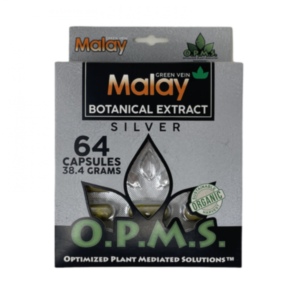 O.P.M.S Kratom Silver Green Vein MALAY 64 Capsules