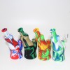 6.5''  Silicone 2 Part Multi Color Dab Rig  Water Pipe With 14 MM Male Banger 