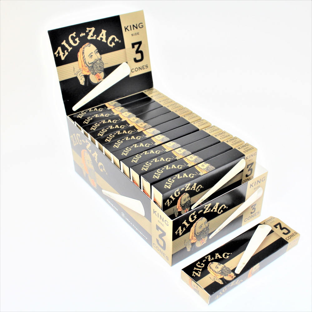 Zig Zag Cones King Size 3 Cones per Pack / 24 Ct Per Box