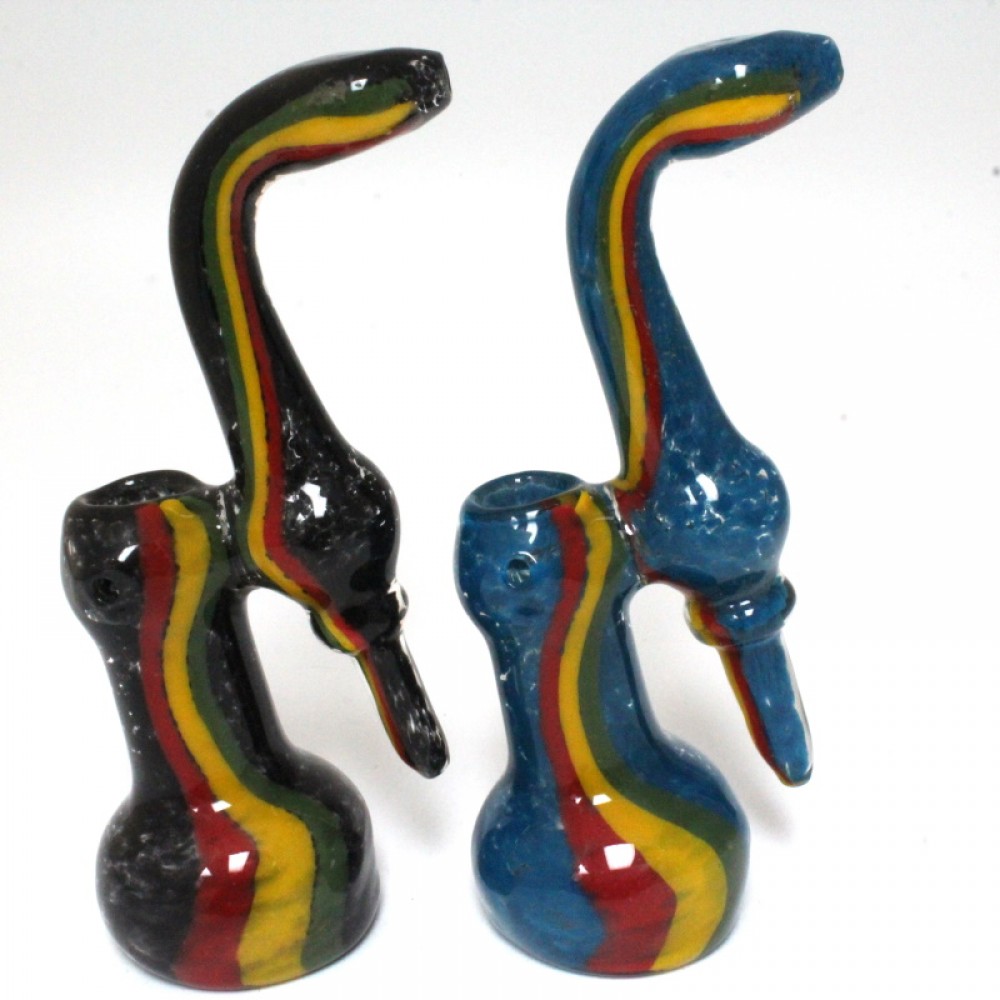 8'' New Rasta Art Color Sherlock Style Heavy Duty Bubbler Large Size 