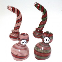 9'' Swirl Multi Color Sherlock Style Heavy Duty  Glass Bubbler Large Size 