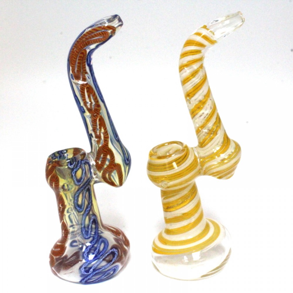 9'' Inner Swirl Color Sherlock Style Heavy Duty  Glass Bubbler Large Size 