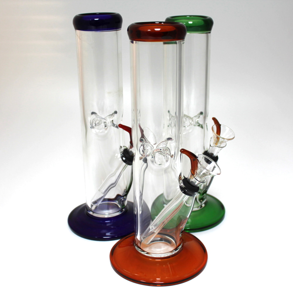 10'' Flat Bottom Tube Color Straight Water Pipe - Regular