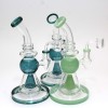 9'' Flat Bottom Tube Color Dab Rig Water Pipe With 14 MM Male Banger 