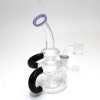 6'' Double Handled Recycle Design Color Tube Dab Rig Water Pipe With 14 MM Male Quartz Banger 