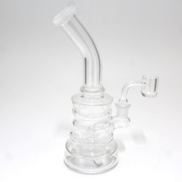 8'' Beaker Base Clear Dab Rig Water Pipe With 14 MM Male Quartz Banger 