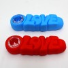 4'' Silicone Assorted Color Love Hand Pipe With Glass Bowl 