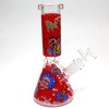 8'' Beaker Decal Design Colorful Water Pipe With 14 MM Male Bowl G-G