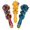 6'' Triple Bowl Assorted Color Heavy Duty Thick Glass Hand Pipe 