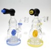 7'' Side Car Design Percolator Tube Color Dab Rig Water Pipe With 14 MM Male Banger 