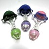 5'' New Color With Clear  Design Heavy Duty Glass Hand Pipe 